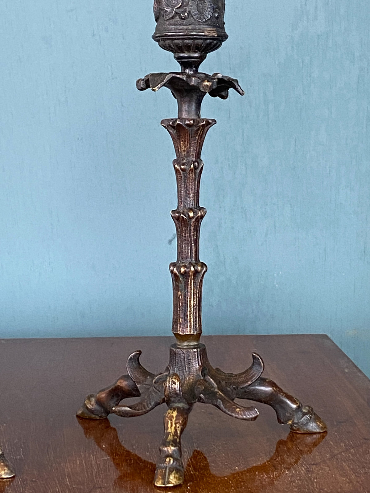 French Naturalistic Art Nouveau Candlesticks