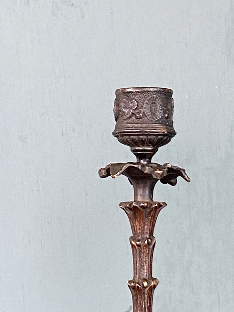 French Naturalistic Art Nouveau Candlesticks