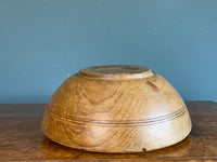 English Mid 19th Century Elm Dairy Bowl