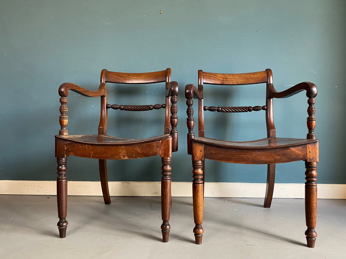 19th Century East Anglian Hollow Seat Chairs