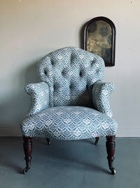 An Early Howard & Sons Button Back Bedroom Chair