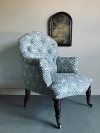 An Early Howard & Sons Button Back Bedroom Chair