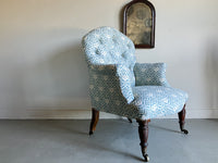 An Early Howard & Sons Button Back Bedroom Chair