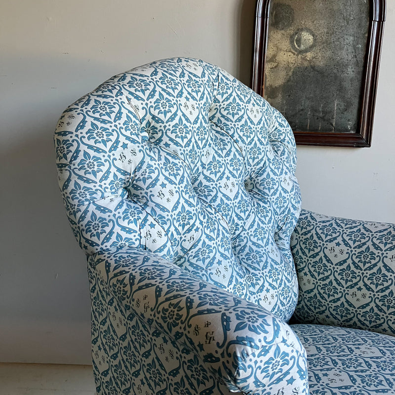 An Early Howard & Sons Button Back Bedroom Chair