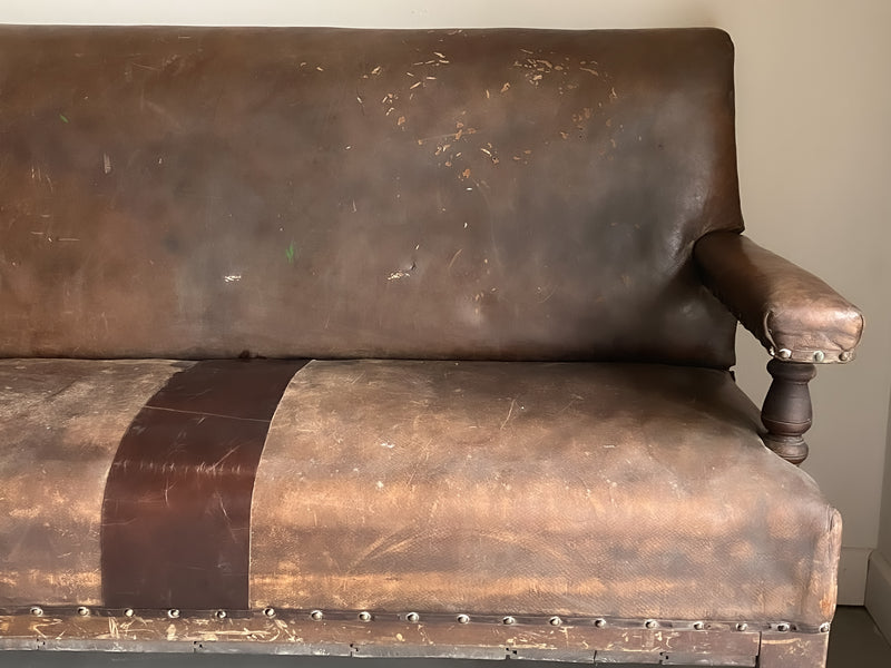 A Large Mid 19th Century Leather Seat