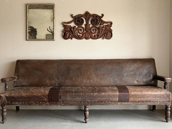 A Large Mid 19th Century Leather Seat