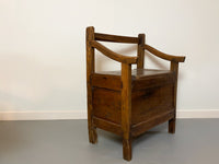 Early 19th Century Elm Box Settle