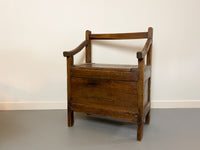 Early 19th Century Elm Box Settle