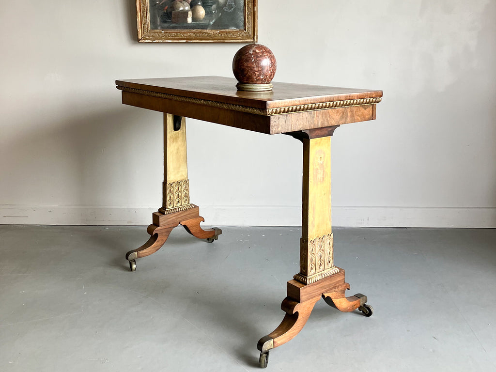 A Regency Rosewood and Gilded Card Table