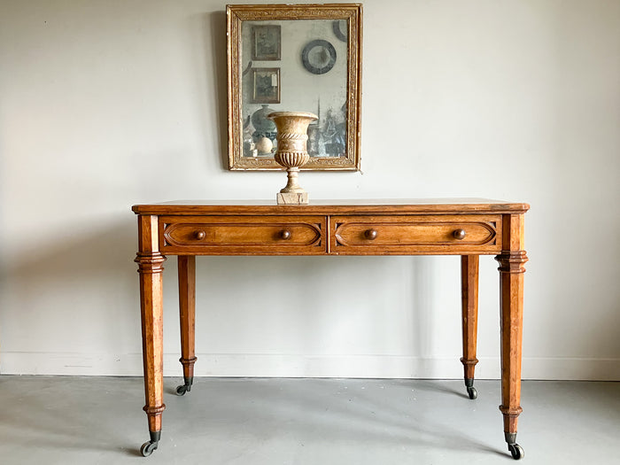 A Regency Gothic Oak Library Table