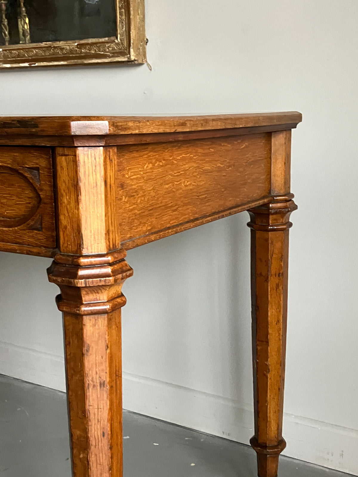 A Regency Gothic Oak Library Table