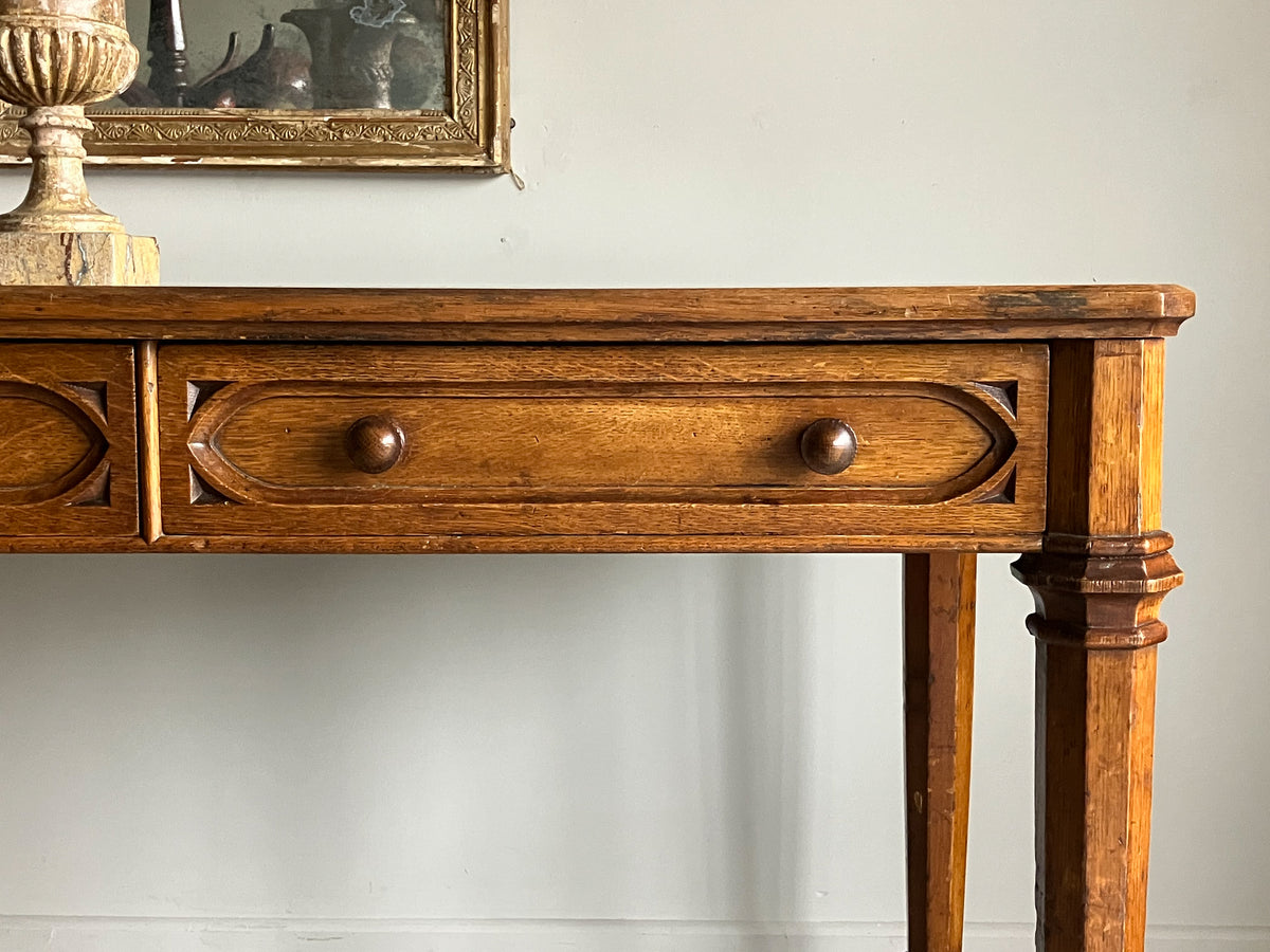 A Regency Gothic Oak Library Table