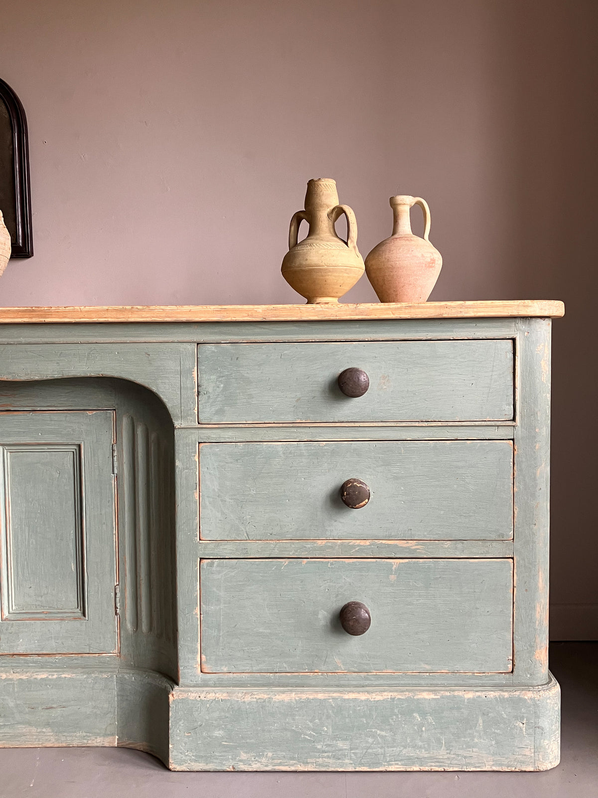 An Early 19th Century Painted Pine Dresser Base