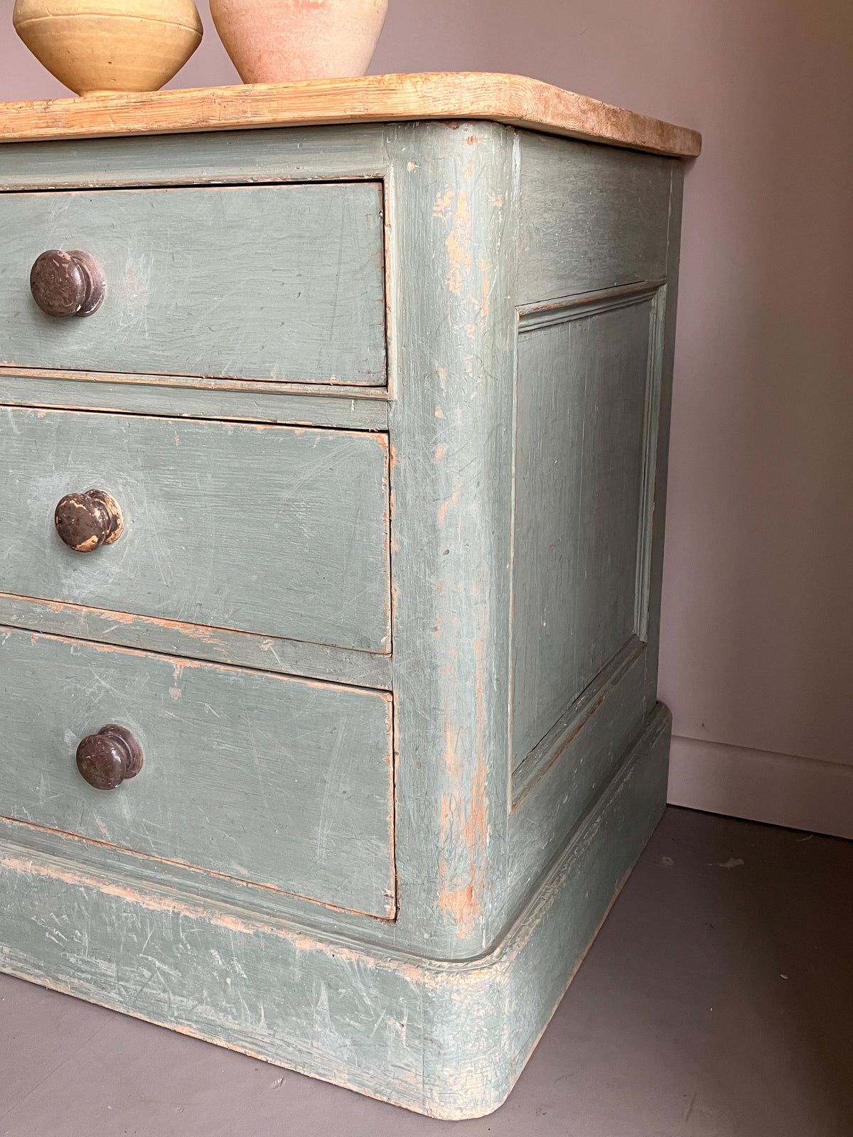 An Early 19th Century Painted Pine Dresser Base