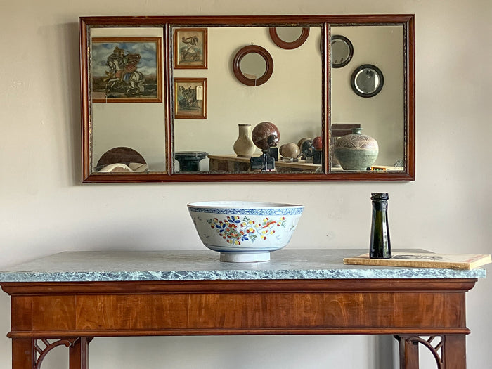 An 18th Century Walnut and Parcel Gilt Triple Plate Mirror