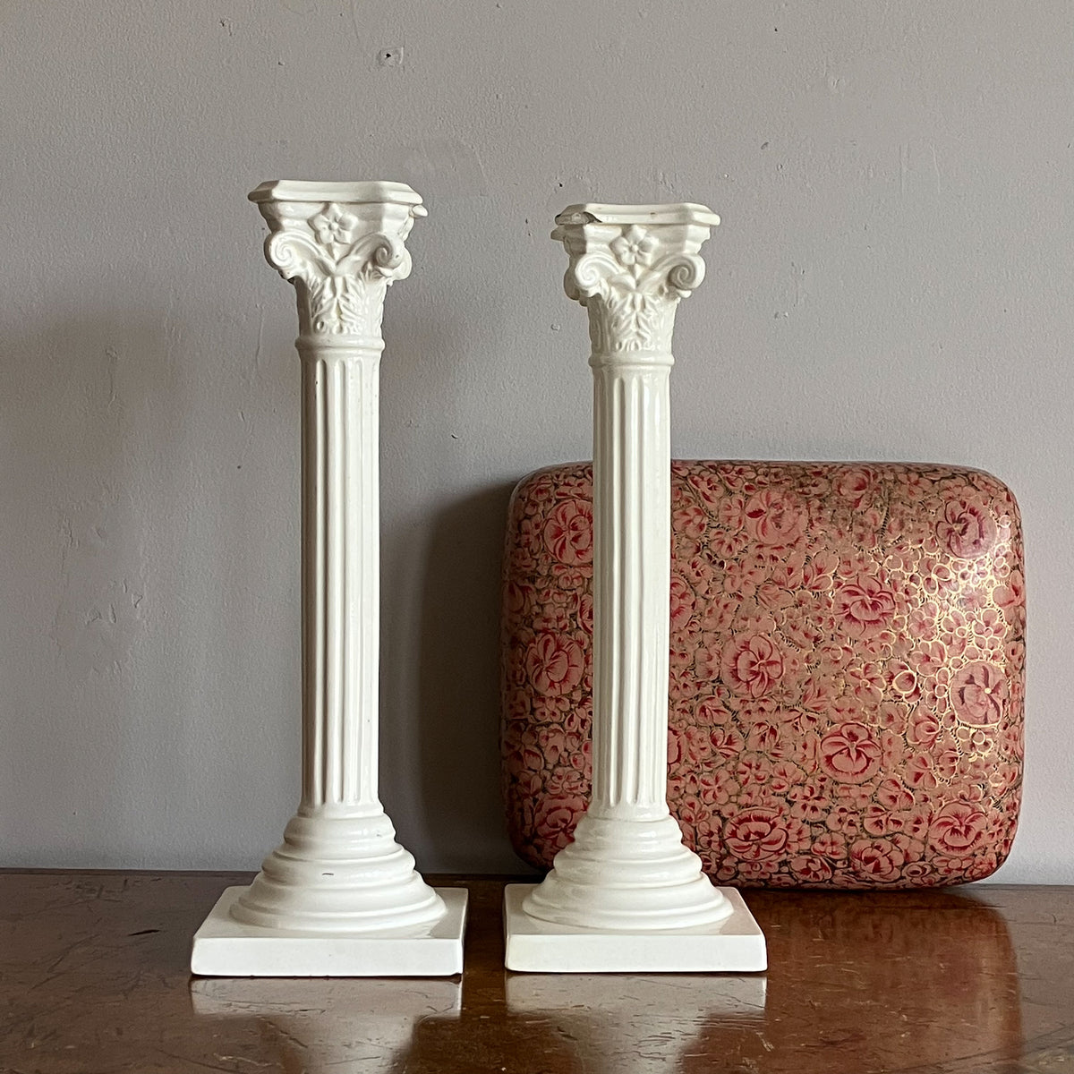 Creamware candlesticks