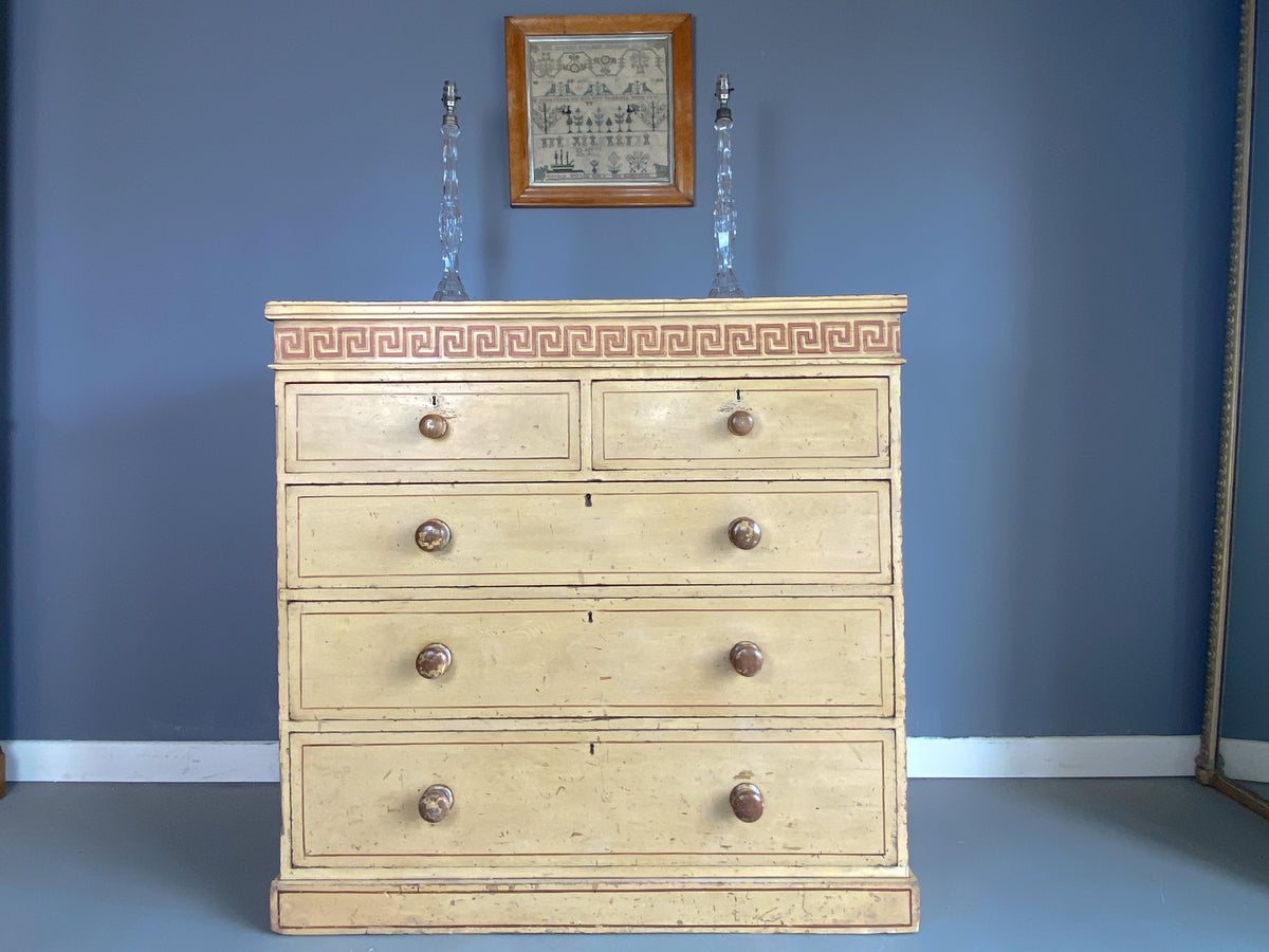 19th Century Painted Pine Chest of Drawers