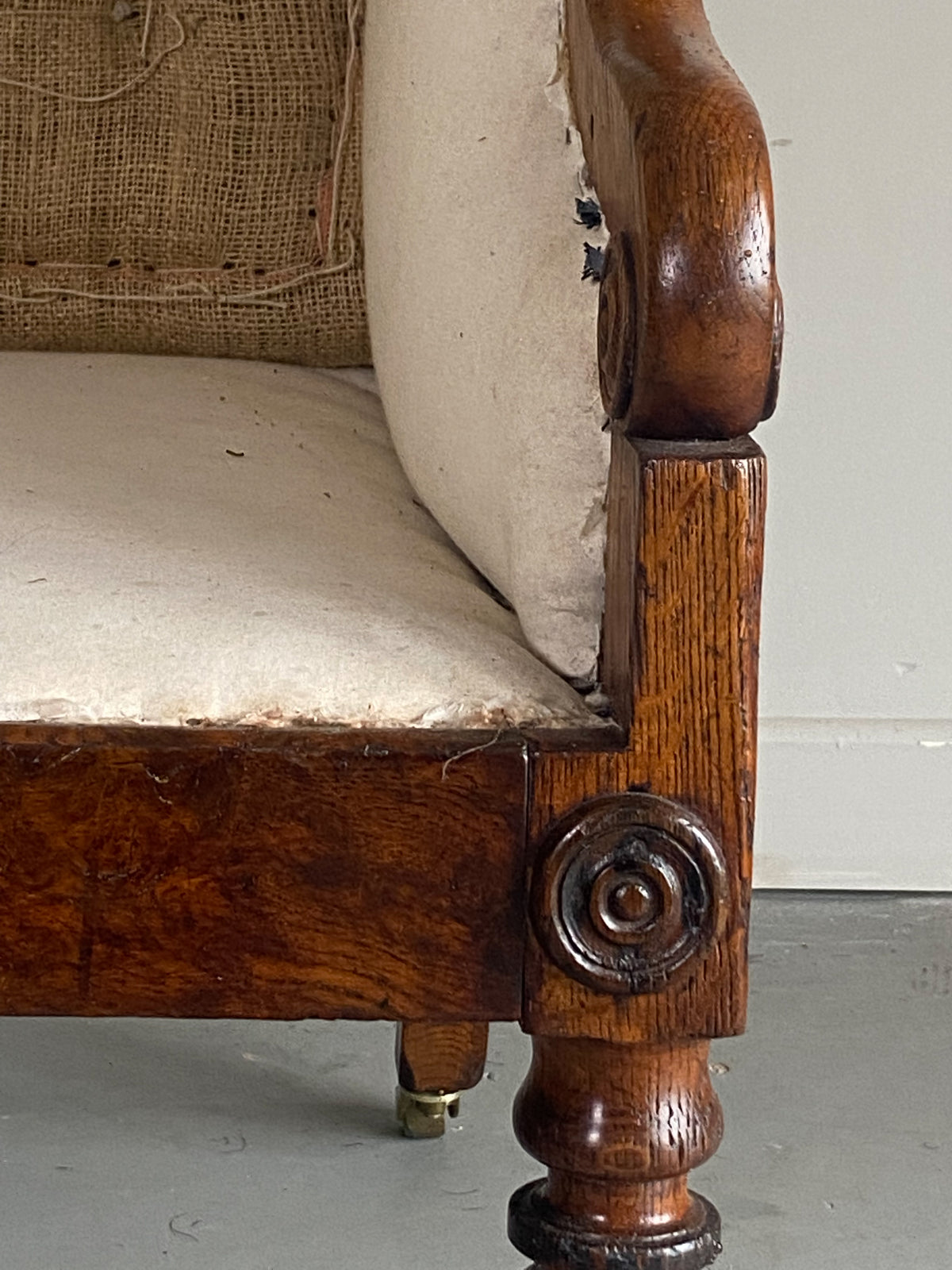 A George IV Oak and Burr Oak Library Chair