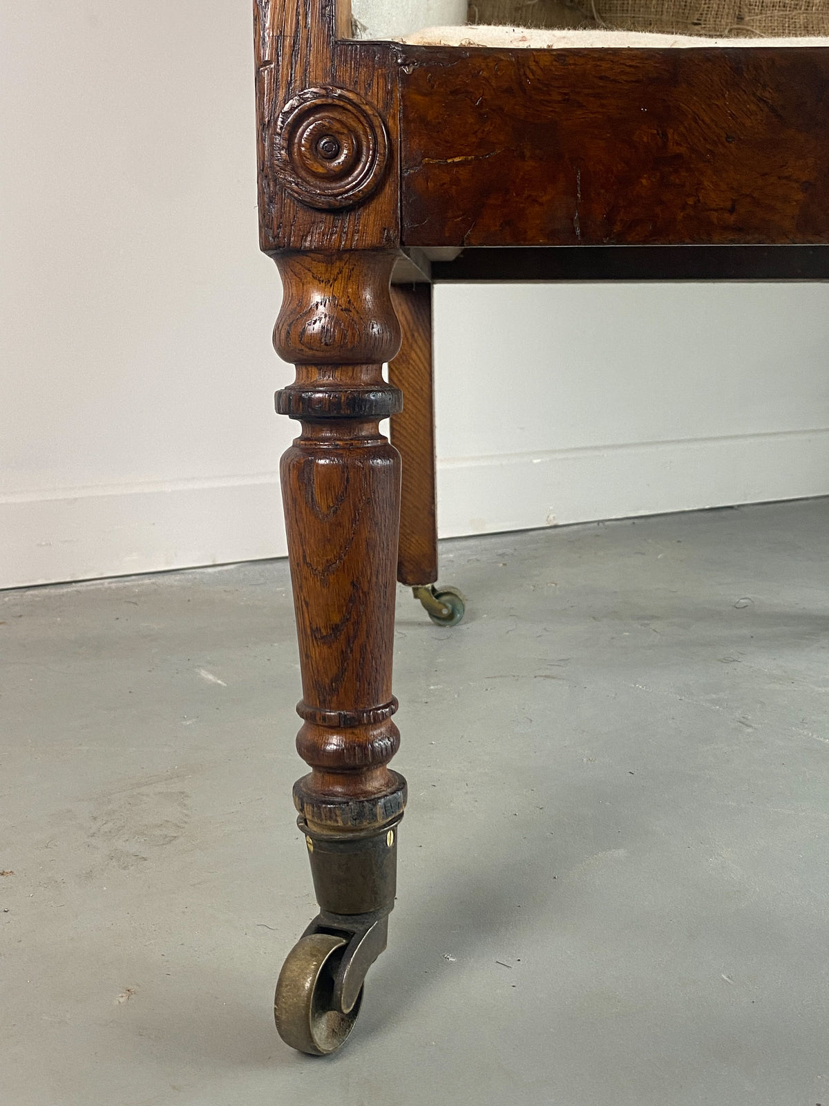 A George IV Oak and Burr Oak Library Chair