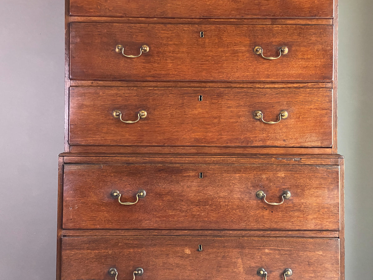 George III Oak Chest on Chest