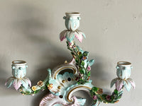 19th Century Porcelain Wall Sconces by Meissen