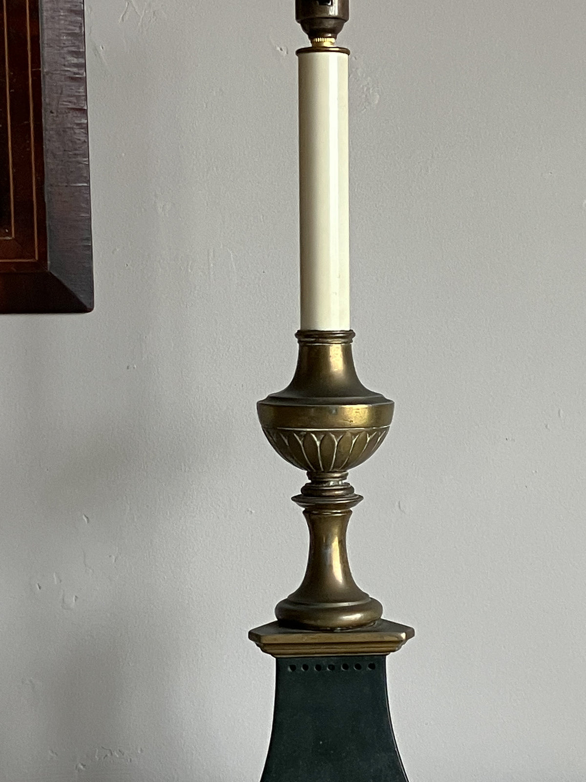 A Pair of Early 20th Century Brass and Toleware Lamps