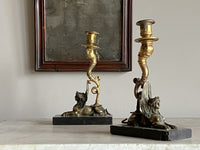 A Pair of 19th Century French Empire Candlesticks