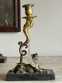 A Pair of 19th Century French Empire Candlesticks