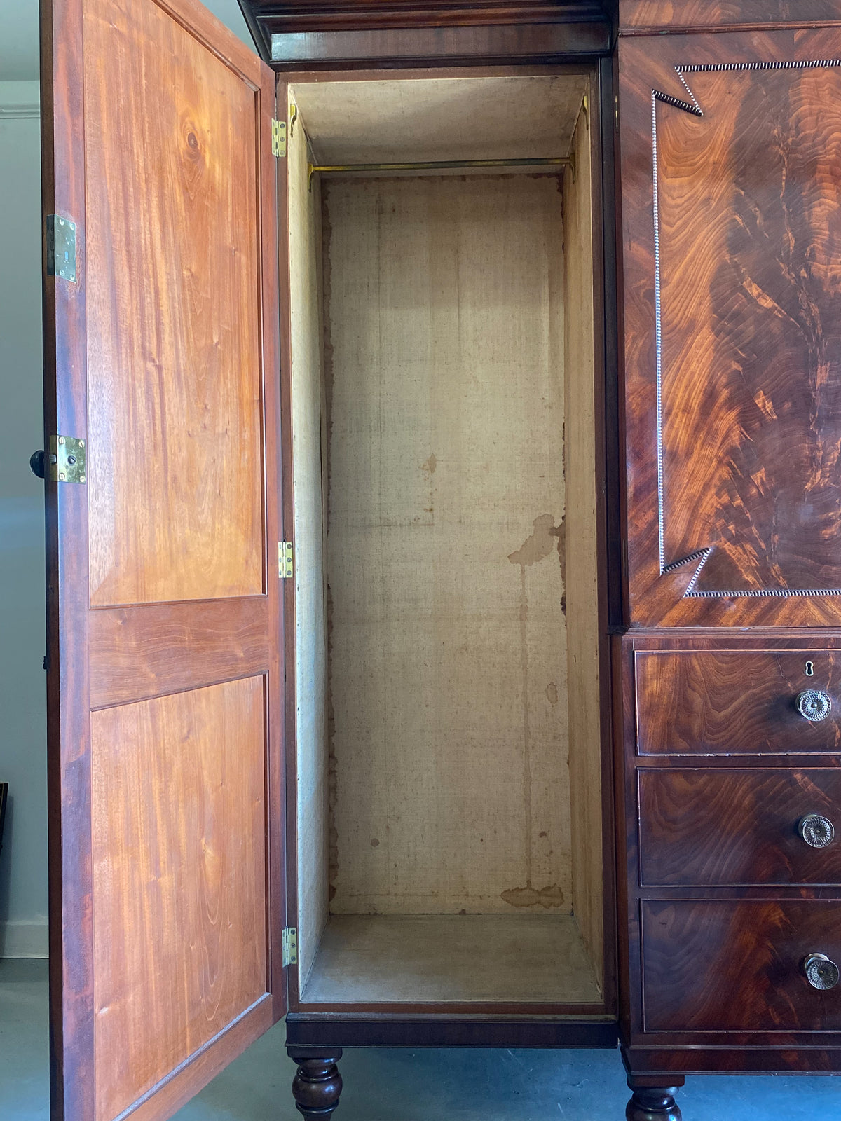 An Exceptional Mahogany Wardrobe