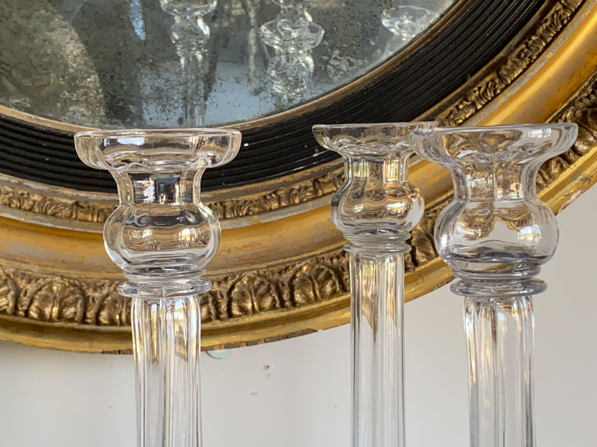 A Set of Four Mid 19th Century Cut Glass Candlesticks