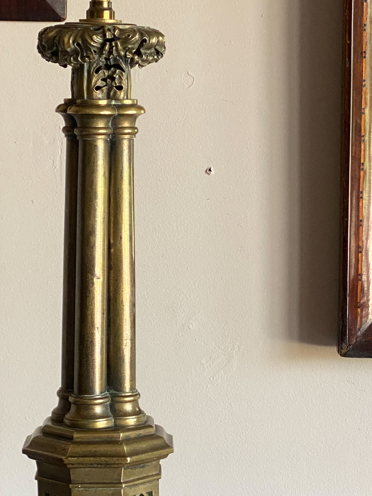 A William IV Brass Cluster Column Lamp