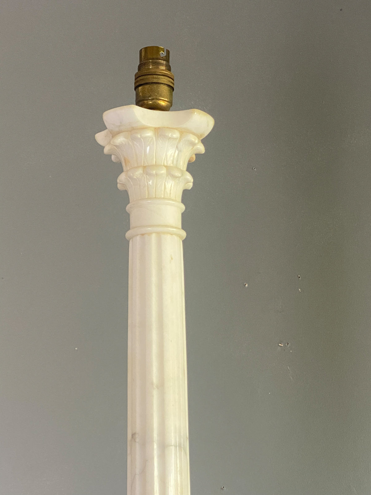 Mid Century Carrara Marble Column Lamp