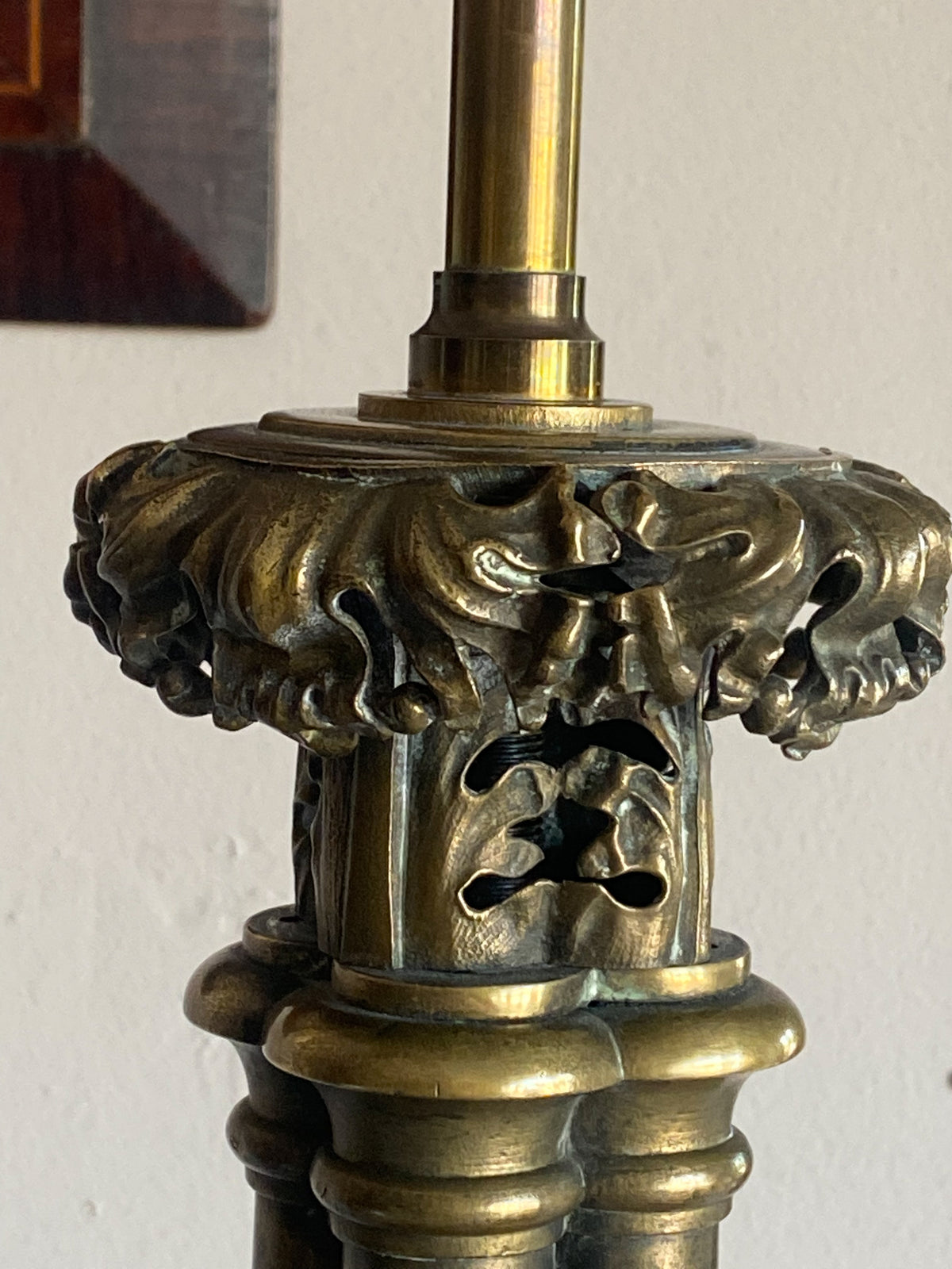 A William IV Brass Cluster Column Lamp