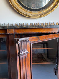 A Regency Rosewood Side Cabinet with Marble and Ormolu Top