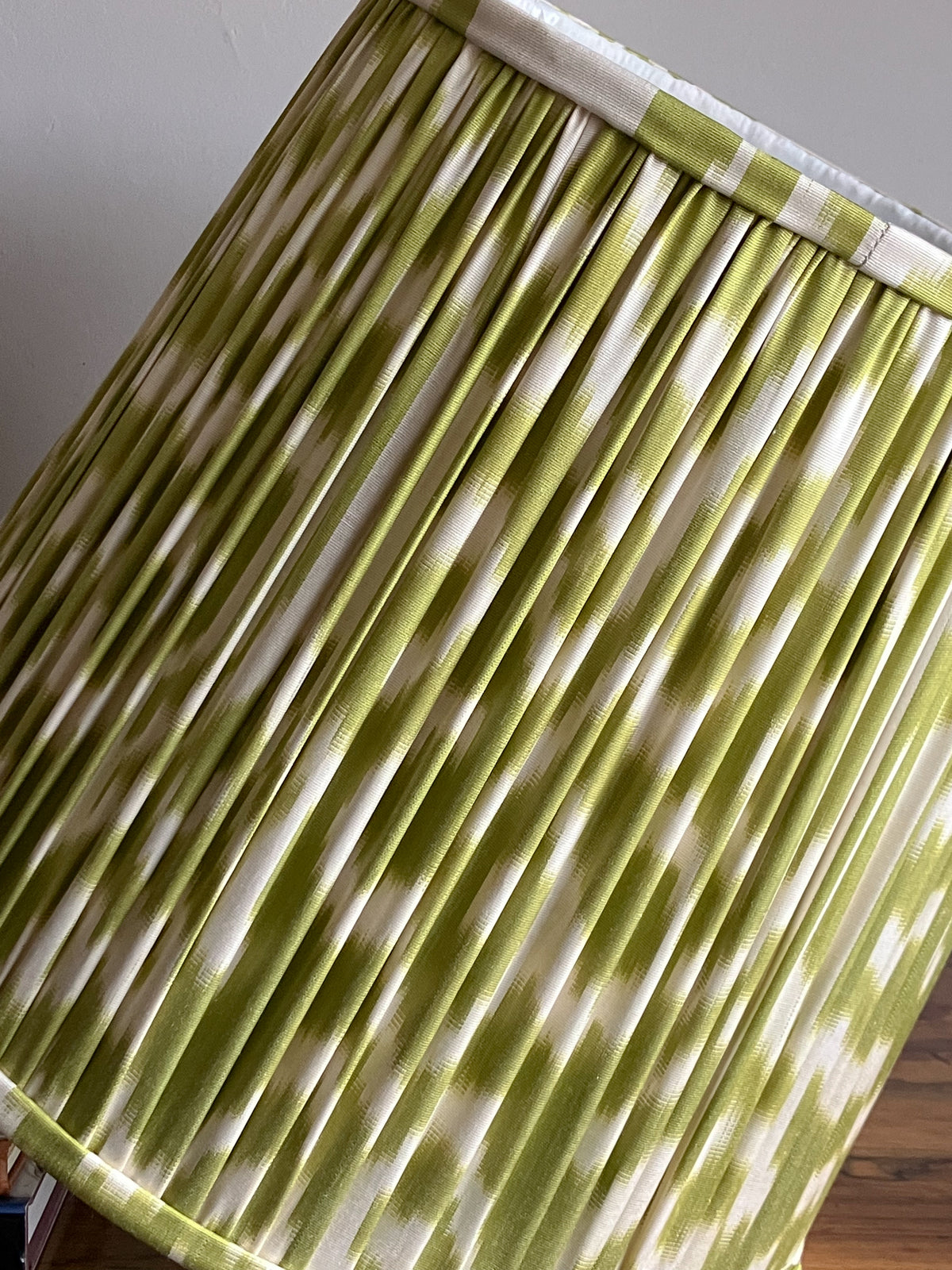 Lampshade in Green Silk Ikat