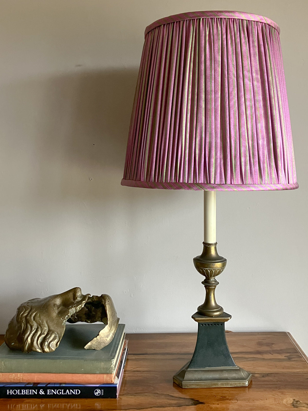 Lampshade in Pink Silk Gaziantep Stripe