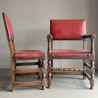 A Set of Early 20th Century Leather Upholstered Dining Chairs