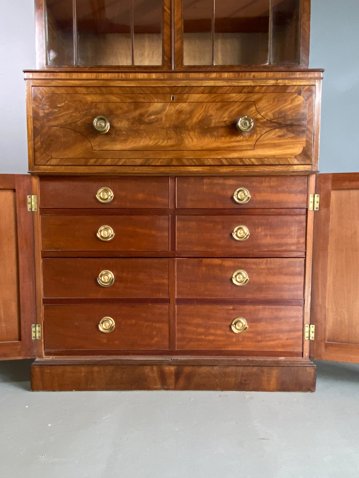 A George III Mahogany Secrétaire Bookcase