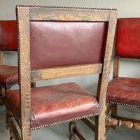 A Set of Early 20th Century Leather Upholstered Dining Chairs