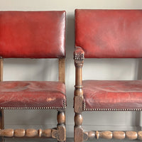 A Set of Early 20th Century Leather Upholstered Dining Chairs