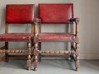 A Set of Early 20th Century Leather Upholstered Dining Chairs