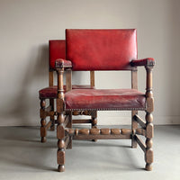 A Set of Early 20th Century Leather Upholstered Dining Chairs