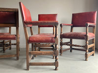 A Set of Early 20th Century Leather Upholstered Dining Chairs