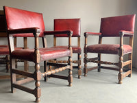 A Set of Early 20th Century Leather Upholstered Dining Chairs