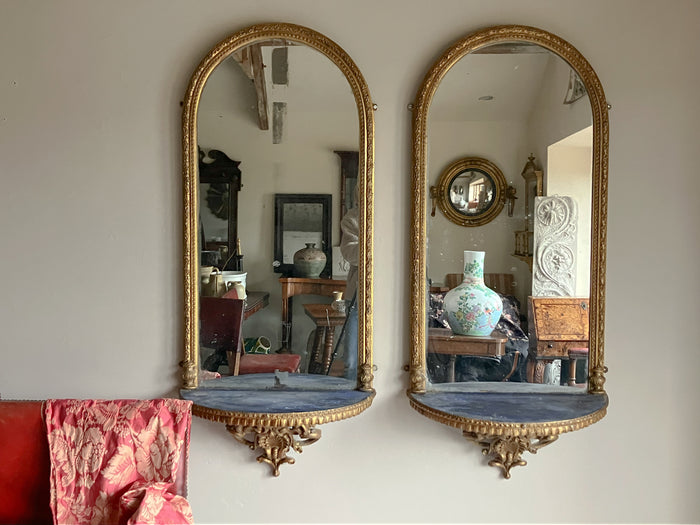 A Pair of Early 19th Century Giltwood Pier Mirrors