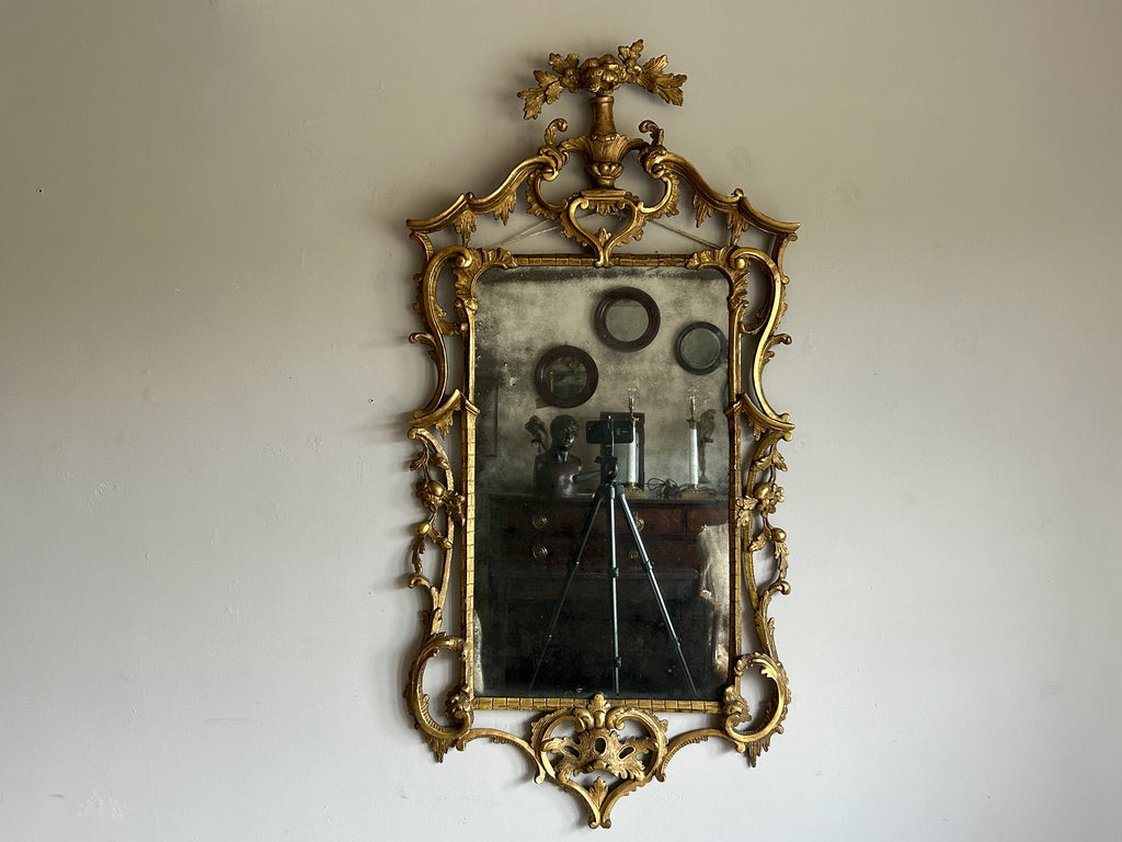 A George III Chippendale Period Giltwood Mirror