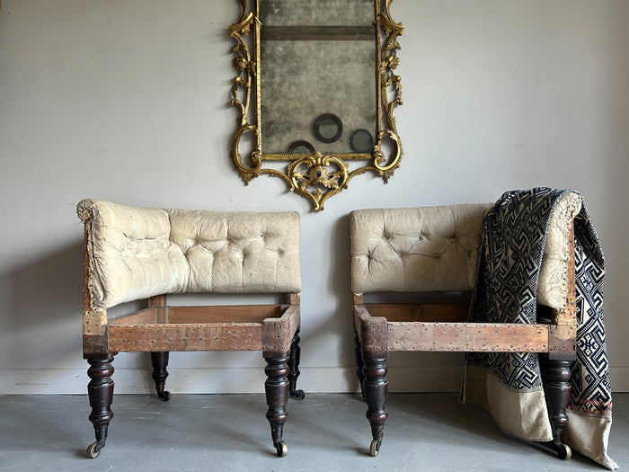 A Pair of 19th Century Upholstered Corner Chairs