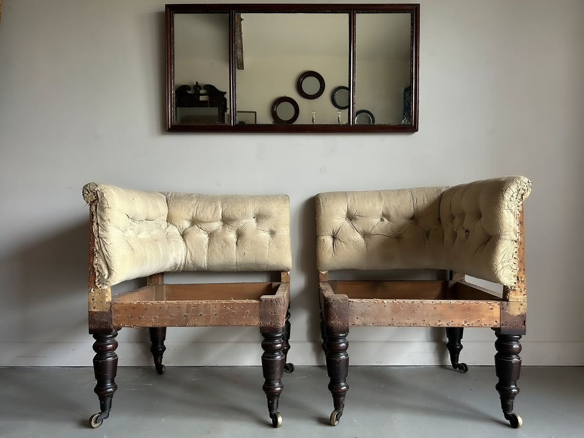 A Pair of 19th Century Upholstered Corner Chairs