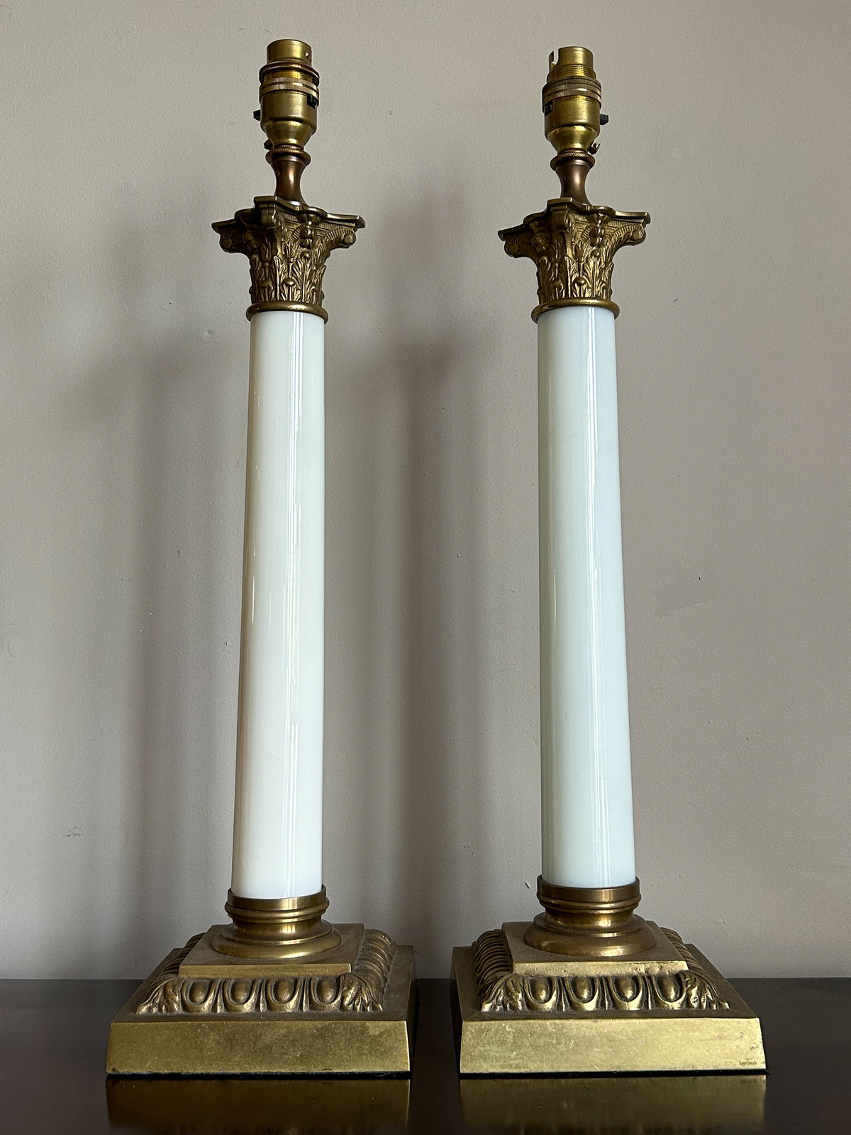 A Pair of Early 20th Century Opaline Lamps