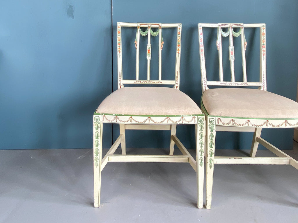 A Pair of Charles Hindley & Sons Painted Chairs